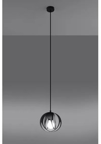 Sollux SL.1087 - Lampadario su corda TULOS 1xE27/60W/230V nero