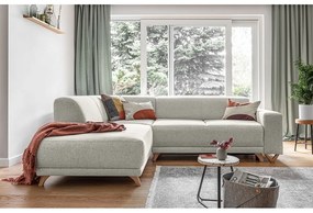 Divano angolare beige allungabile e con contenitore (penisola a sinistra/a L) Classy Sophie – Miuform