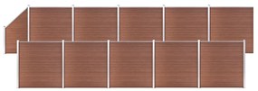 Pannelli Recinzione 10 Quadrati 1 Inclinato 1830x186cm Marrone /