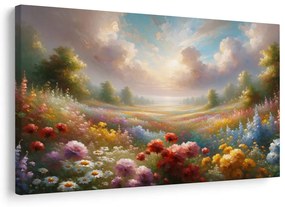 Quadro su tela – Campo di fiori romantico
