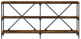 Tavolo consolle rovere fumo 160x30x75cm legno multistrato ferro