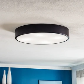 TEMAR LIGHTING Plafoniera Cleo 500, nera, sensore, IP20, Ø 50 cm, metallo