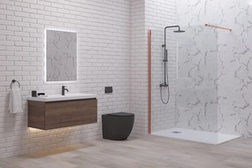 Doccia walkin 100 cm vetro trasparente profilo oro rosa | KW1000GR - KAMALU