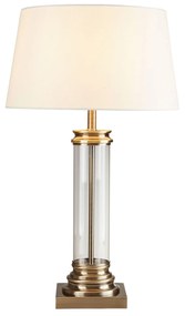 Lampada Da Scrivania Pedestal Acciaio Adjustable Vetro Trasparente 1 Luce E27