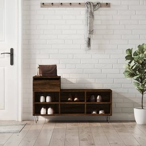 Scarpiera Rovere Marrone 102x36x60 Cm İn Legno Multistrato /