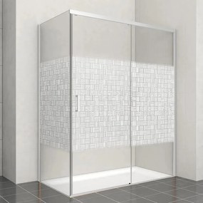 Porta doccia scorrevole Jazz, L 138-139.5 cm x H 200 cm x SP 6 mm, profilo cromo, vetro smerigliato