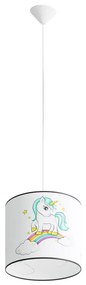 Sollux SL.1412 - Lampadario a sospensione per bambini UNICORN 1xE27/15W/230V diametro 30 cm
