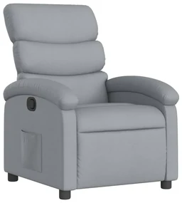 Poltrona reclinabile in tessuto grigio chiaro
