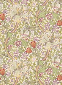 Morris & Co Carta da parati Golden Lily - Olive/ Russet