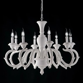 Bonetti Illumina - 8-light chandelier Fiorenza Bianco Shabby