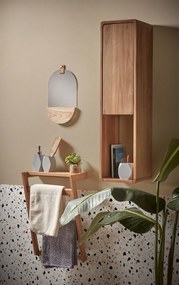 Kave Home - Porta asciugamani da parete Kuveni in legno massiccio di teca 40 x 63 cm