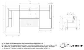 Divano letto beige a "U", angolo sinistro Scandic Lagom - Miuform