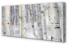 Quadro su tela Alberi di neve invernali 100x50 cm
