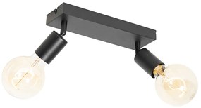 Faretto moderno nero rettangolare 2 luci - Facil