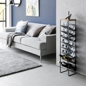 Portabottiglie nero in metallo numero di bottiglie 16 20x88,5x19 cm Tower – YAMAZAKI