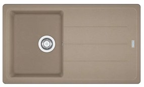 Lavello integrato 1 vasca con gocciolatoio laterale destro o sinistro FRANKE Boston fragranite L 50 x L 86 cm marrone