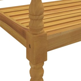 Panchina Batavia con Cuscino Crema 150 cm Legno Massello Teak