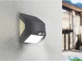 Lampada da parete solare con sensore LED/3W/3,7V 1200 mAh IP54 antracite