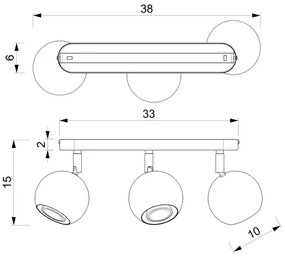 Luce Spot COMET 3xGU10/8W/230V bianco/cromo lucido