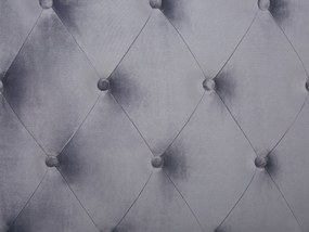 Letto matrimoniale in velluto grigio 180 x 200 cm FORBACH Beliani