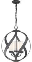 Lampadario Per Esterno Nordico Blacksmith Acciaio Nero Antico Vetro 3 Luci E14