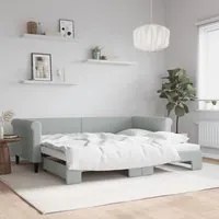 Divano Letto con Letto Estraibile Grigio Chiaro 90x200 Vellutocod mxl 130743