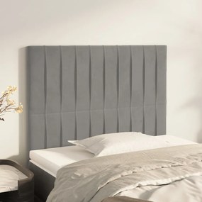 Testiera 2 Pz Grigio Chiaro 90x5x78/88 Cm İn Velluto /