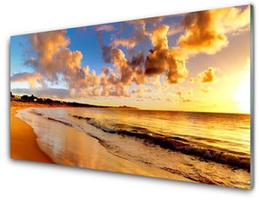 Quadro in vetro Paesaggio di Ocean Beach 100x50 cm