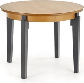 Tavolo rotondo allungabile Sorbus in rovere/grafite - L 100-200 x P 100 x H 77 cm