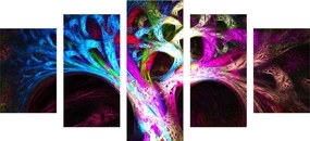 Quadri 5 pezzi – Albero astratto misterioso