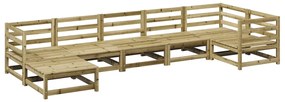 Set divani da giardino 7 pz in legno impregnato di pino