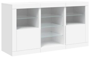 Credenza con luci led bianca 123x37x67 cm