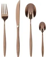 Set 24 posate acciaio inox Rose Gold Curvy