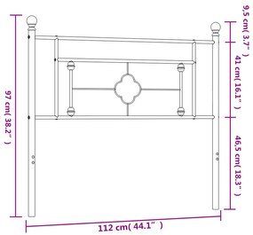 Testiera in Metallo Nero 107 cm