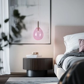 Lampadario LED viola con paralume in vetro Lukka – Candellux Lighting