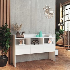 Credenza bianca lucido 105x30x70 cm in truciolato