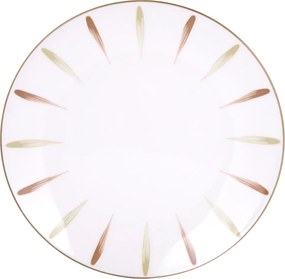 Piatto fondo in Porcellana pennellato verde marrone 19,3 cm Petali