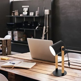 Eglo 43519 - Lampada da tavolo HORNWOOD 1xE27/28W/230V