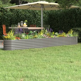 Letto Giardino Acciaio Verniciato A Polvere 332x40x36 Cm Grigio /