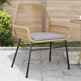 Sedie da giardino 2pz con cuscini marrone in polyrattan