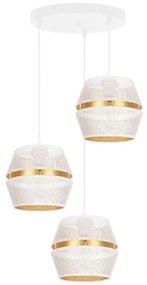 Lampadario a cavo PARIS 3xE27/60W/230V Ø45 cm bianco/oro