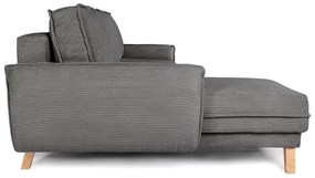 Divano letto variabile in velluto a coste grigio divano angolare Tori - Bonami Selection