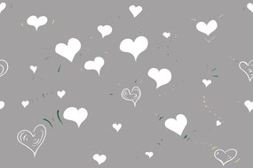 Carta da parati – Cuoricini bianchi adorabili