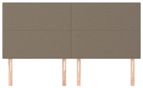 Testiera 4 pz tortora 100x5x78/88 cm in tessuto