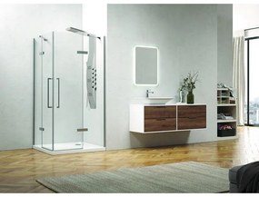 Kamalu - Box doccia angolo 120x70 a due ante battenti vetro anticalcare KT1000