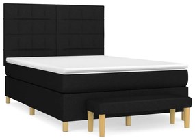 Giroletto a molle con materasso nero 140x190 cm in tessuto