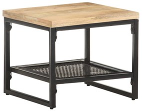 Tavolino Laterale 40x40x35 Cm İn Legno Massello Di Mango /