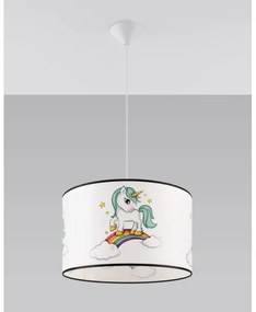 Sollux SL.1413 - Lampadario a sospensione per bambini UNICORN 1xE27/15W/230V diametro 40 cm