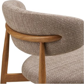 Sedia da pranzo beige/di colore naturale in imbottito Levanto – House Nordic