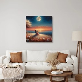 Quadro su tela – Passeggiata romantica tra i fiori